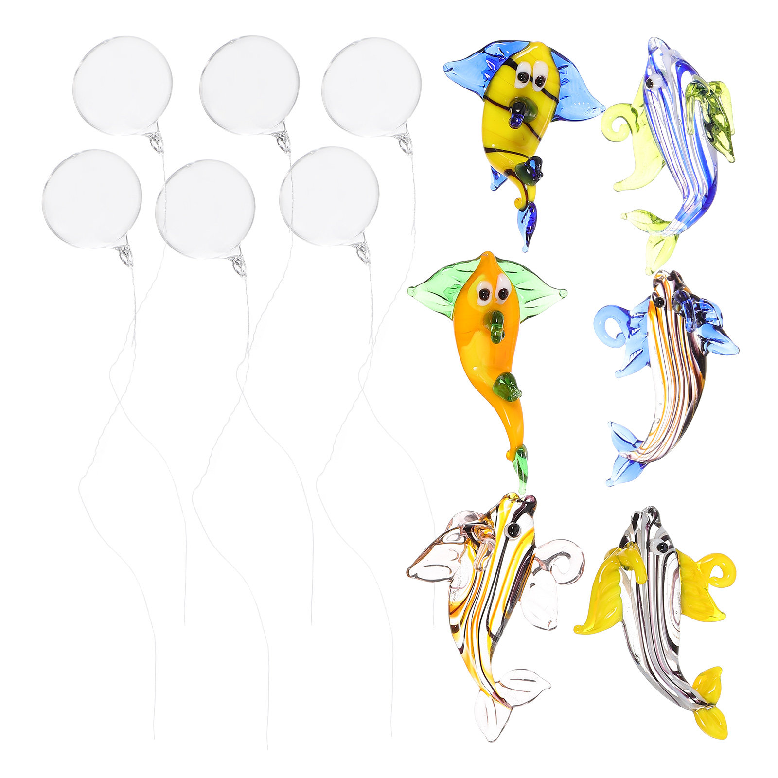 Aquarium Fish Unique - 6Pcs Aquarium Float Ball Decoration Handmade