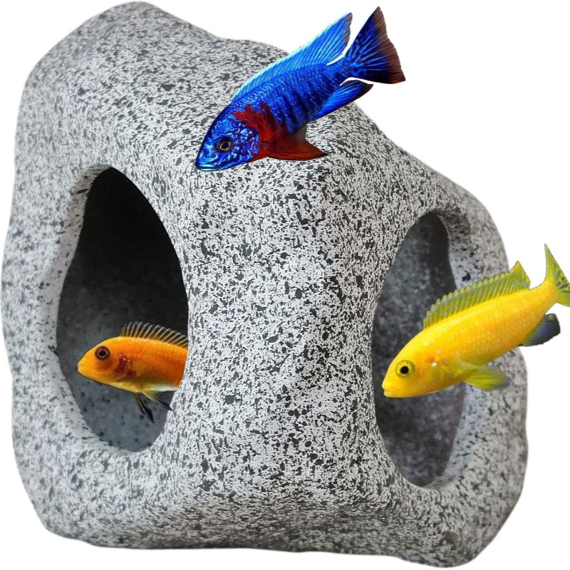 Aquarium Fish Cichlid - Fish Tank Cave Stone Landscaping Decoration