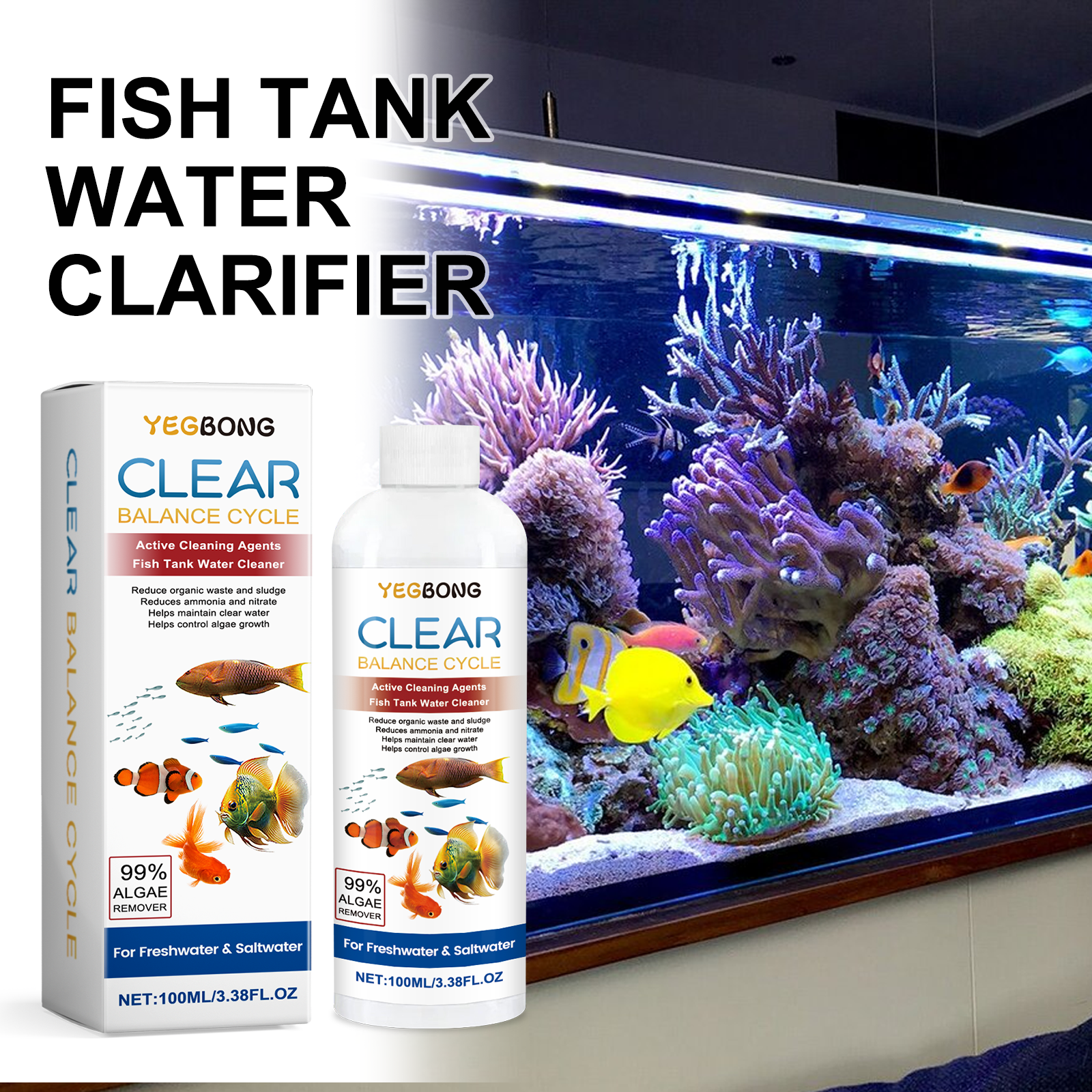 Aquarium Water Clarifier 100ml - Aquarium Fish Maintenance recensione e prezzo