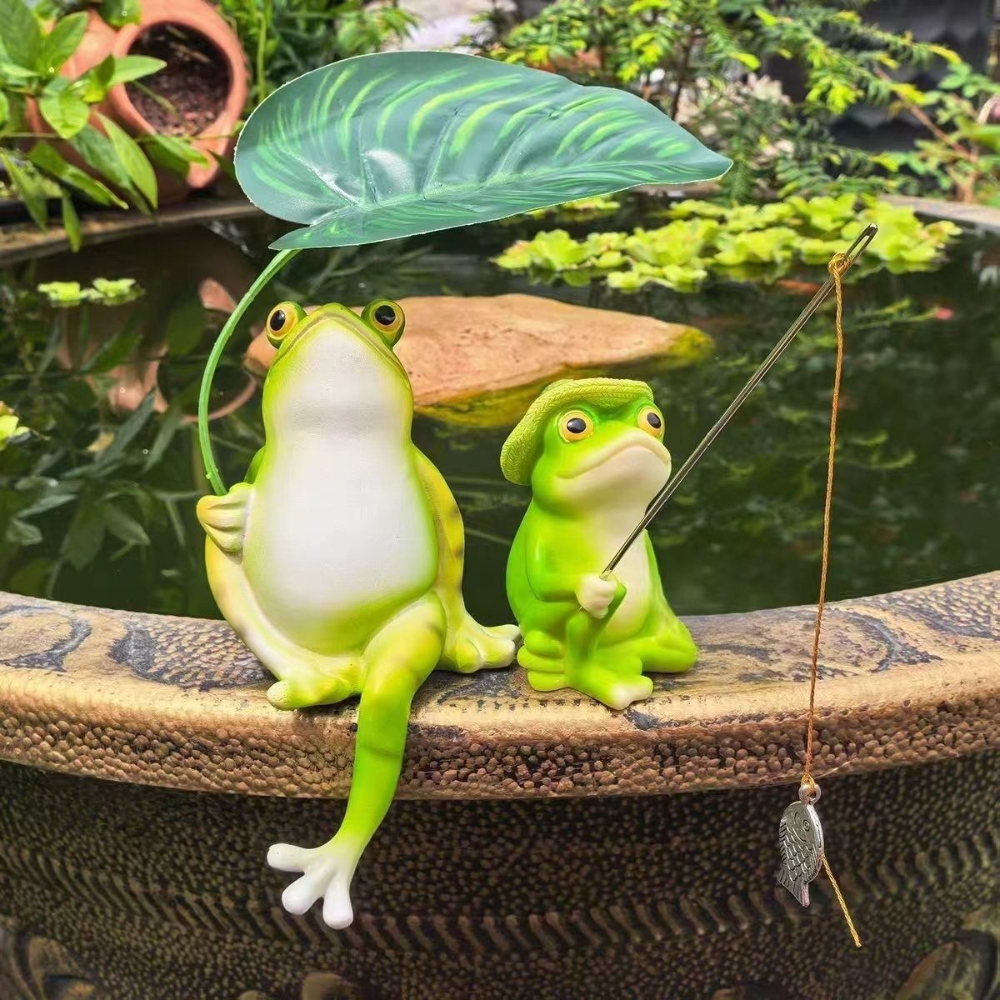 Cartoon Resin Frog Figurine Cr - Aquarium Fish Cartoon recensione e prezzo