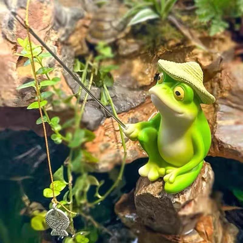 Cartoon Resin Frog Figurine Cr - Aquarium Fish Cartoon recensione e prezzo