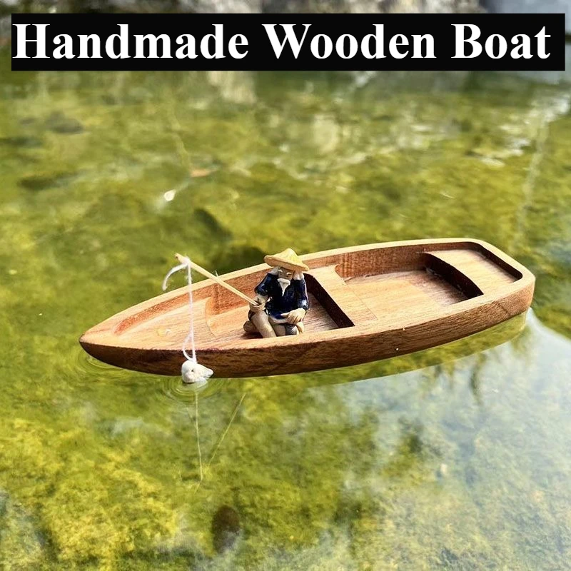 Handmade Wooden Boat Mini Floa - Aquarium Fish Hide recensione e prezzo