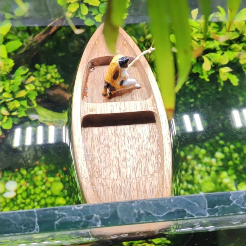 Handmade Wooden Boat Mini Floa - Aquarium Fish Hide recensione e prezzo